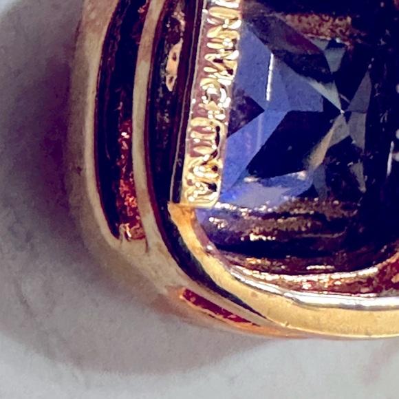 Nolan Miller Vintage (Swarovski Crystal) Square Indigo Earrings - Picture 6 of 6